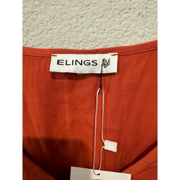 Elings Women's Spaghetti Strap Tiered A-Line Midi Dress Orange Size L NWT - Picture 4 of 5